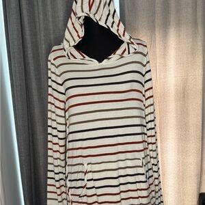 Market & Spruce Red and Brown Striped Top